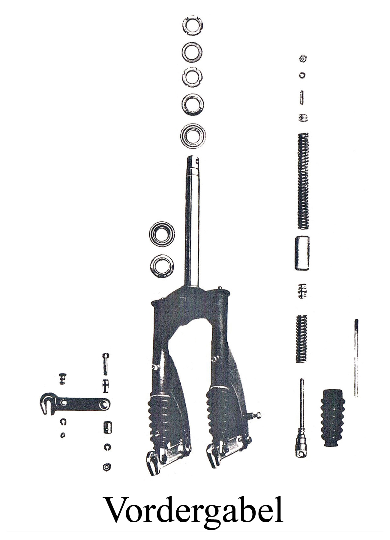 DDR-Motorrad IWL Berliner Roller SR 59 Ersatzteileliste Vorderradgabel Faltenbalg Druckfeder Lenkungslager