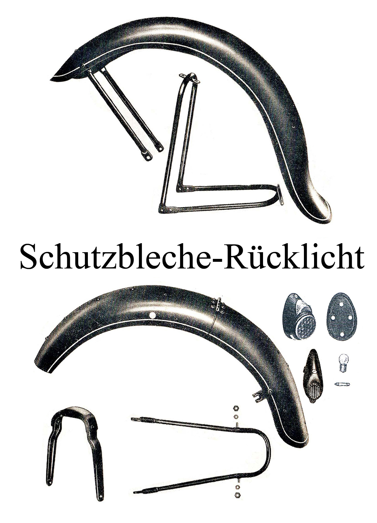 DDR-Motorrad IFA MZ BK 350 Ersatzteileliste Schutzblech Kotflügel hinten Rücklicht