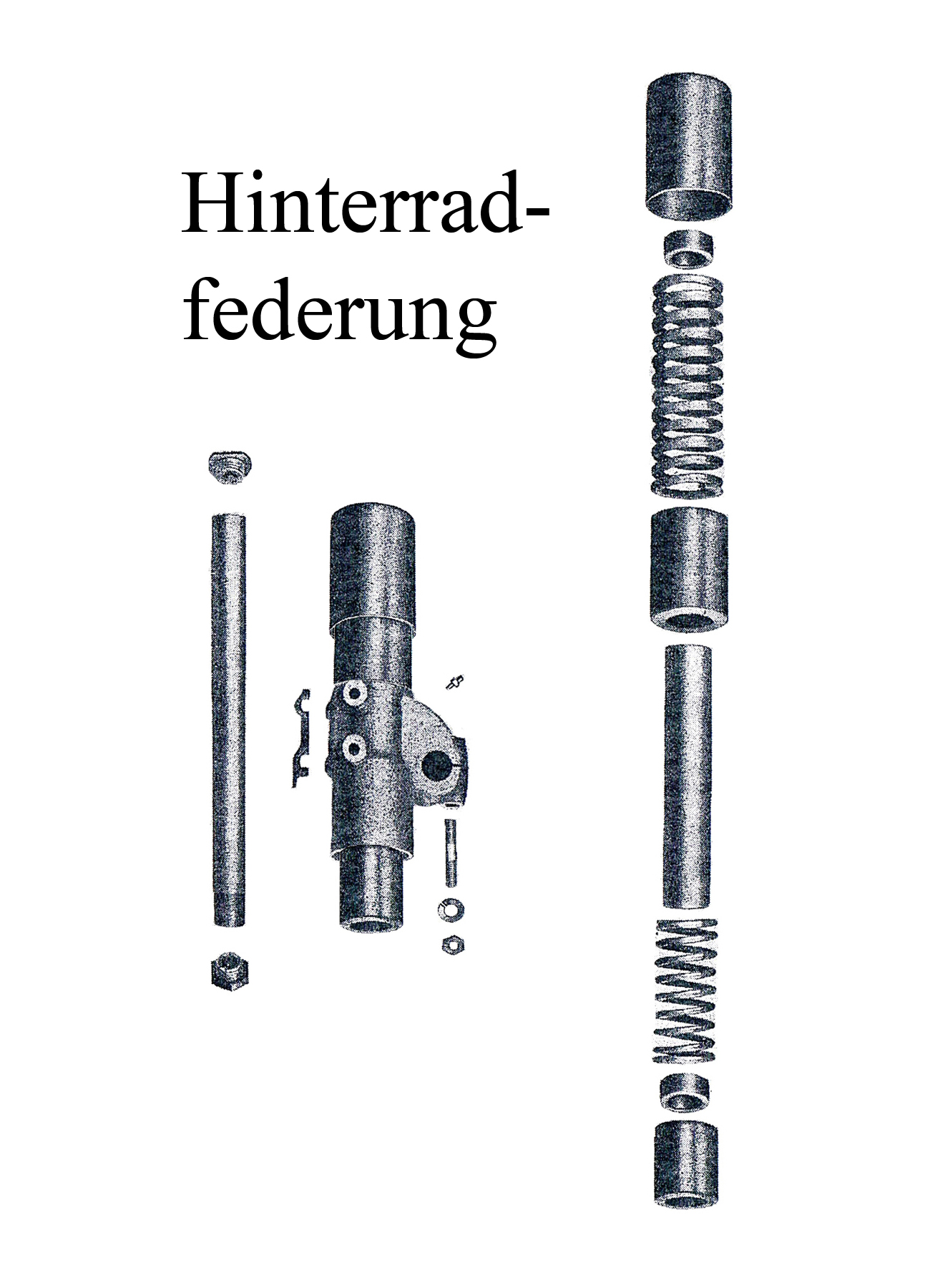 DDR-Motorrad IFA MZ BK 350 Ersatzteileliste Hinterradfederung Chromhülsen Achsaufnahme