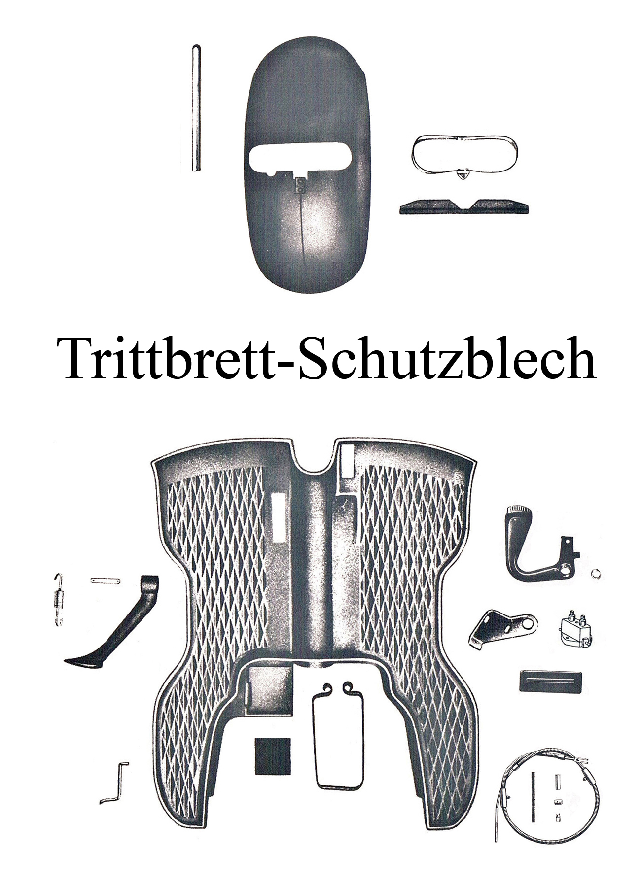 DDR-Motorrad IWL Berliner Roller SR 59 Ersatzteileliste Trittbrett Seitenstütze Ständerfeder Schutzblech Kedergummi Buchse Büchse