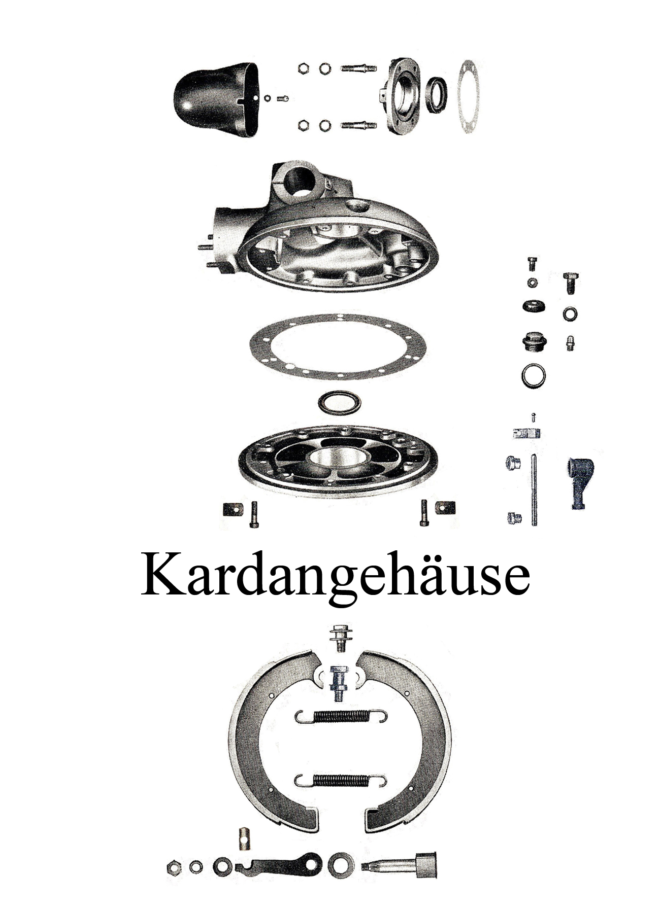 DDR-Motorrad IFA MZ BK 350 Ersatzteileliste Kardangehäuse Hinterradbremse