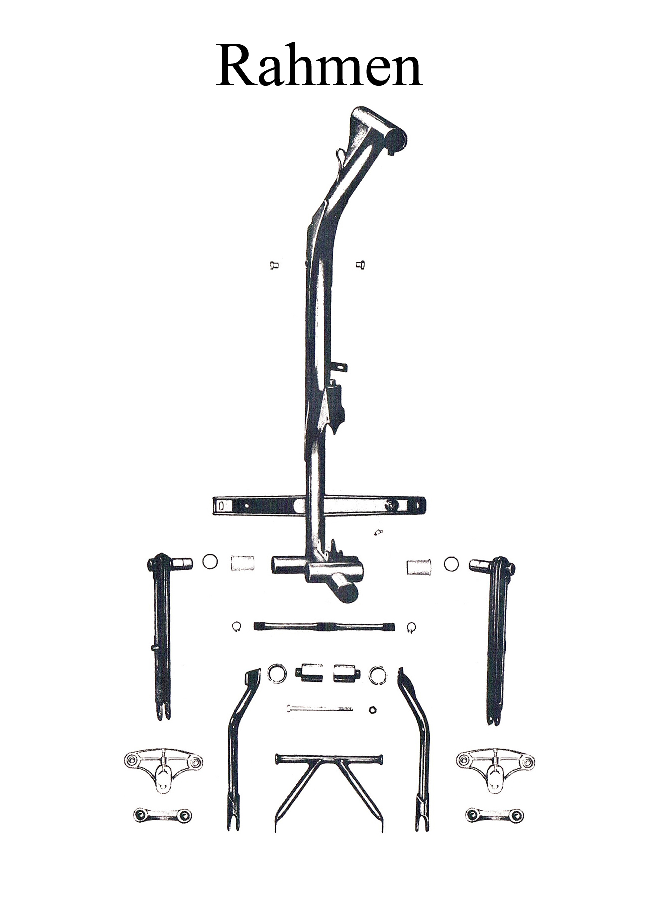 DDR-Motorrad IWL Berliner Roller SR 59 Ersatzteileliste Rahmen Schwingarm Hupe Lagerbuchse Achshalter