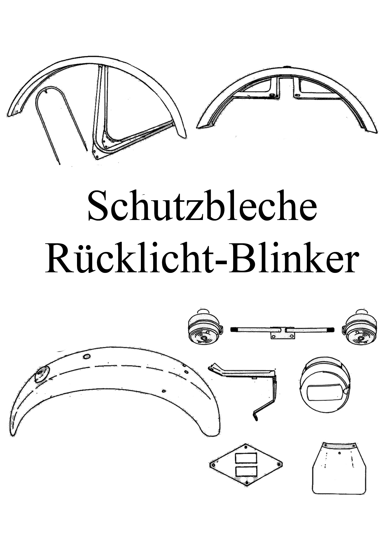 MZ TS 250/0-1 Ersatzteile Schutzblech Kotflügel Blinker Rücklicht