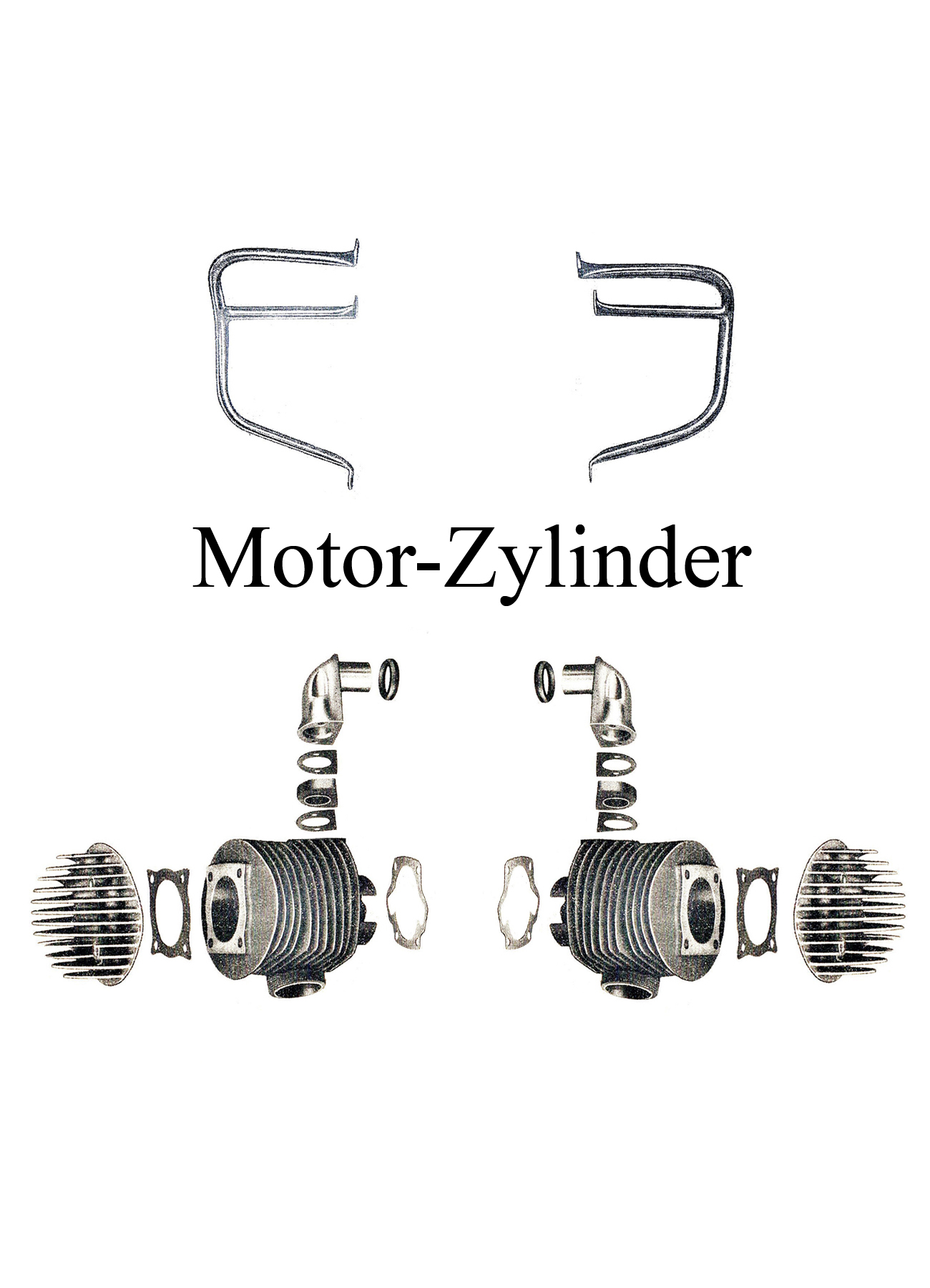 DDR-Motorrad IFA MZ BK 350 Ersatzteileliste Motor Zylinderkopfdichtung Sturzbügel