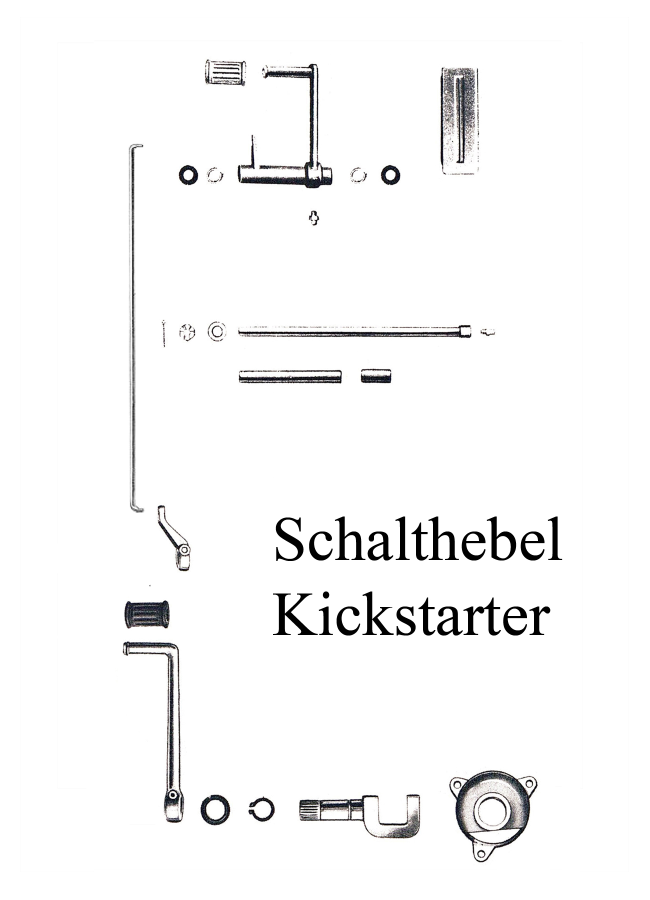 DDR-Motorrad IWL Berliner Roller SR 59 Ersatzteileliste Motor Kickstartergummi Fußschalthebelgummi Buchse Pedalwelle Schaltstange