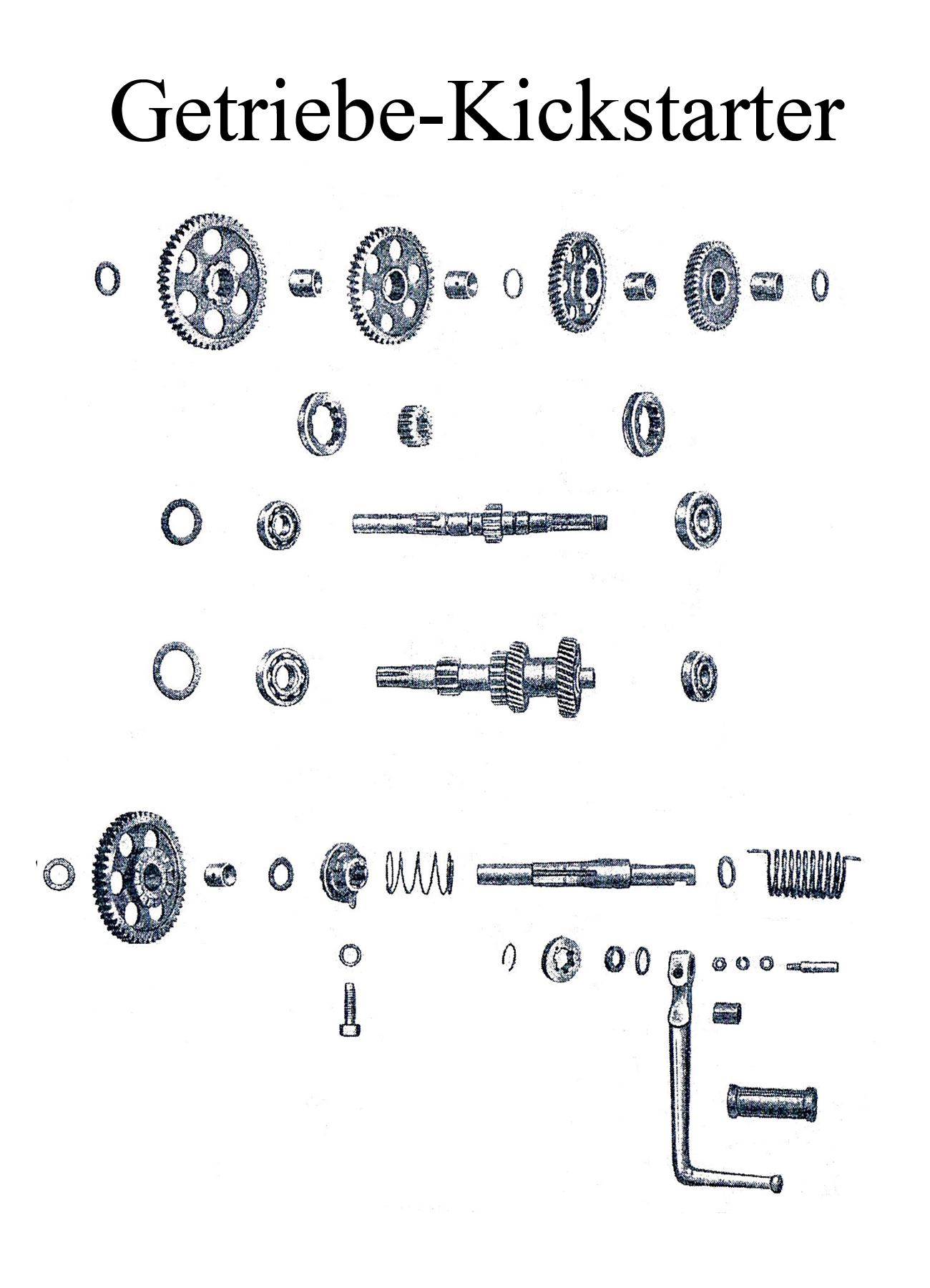 DDR-Motorrad IFA MZ BK 350 Ersatzteileliste Getriebe Lager Dichtringe Kickstarter