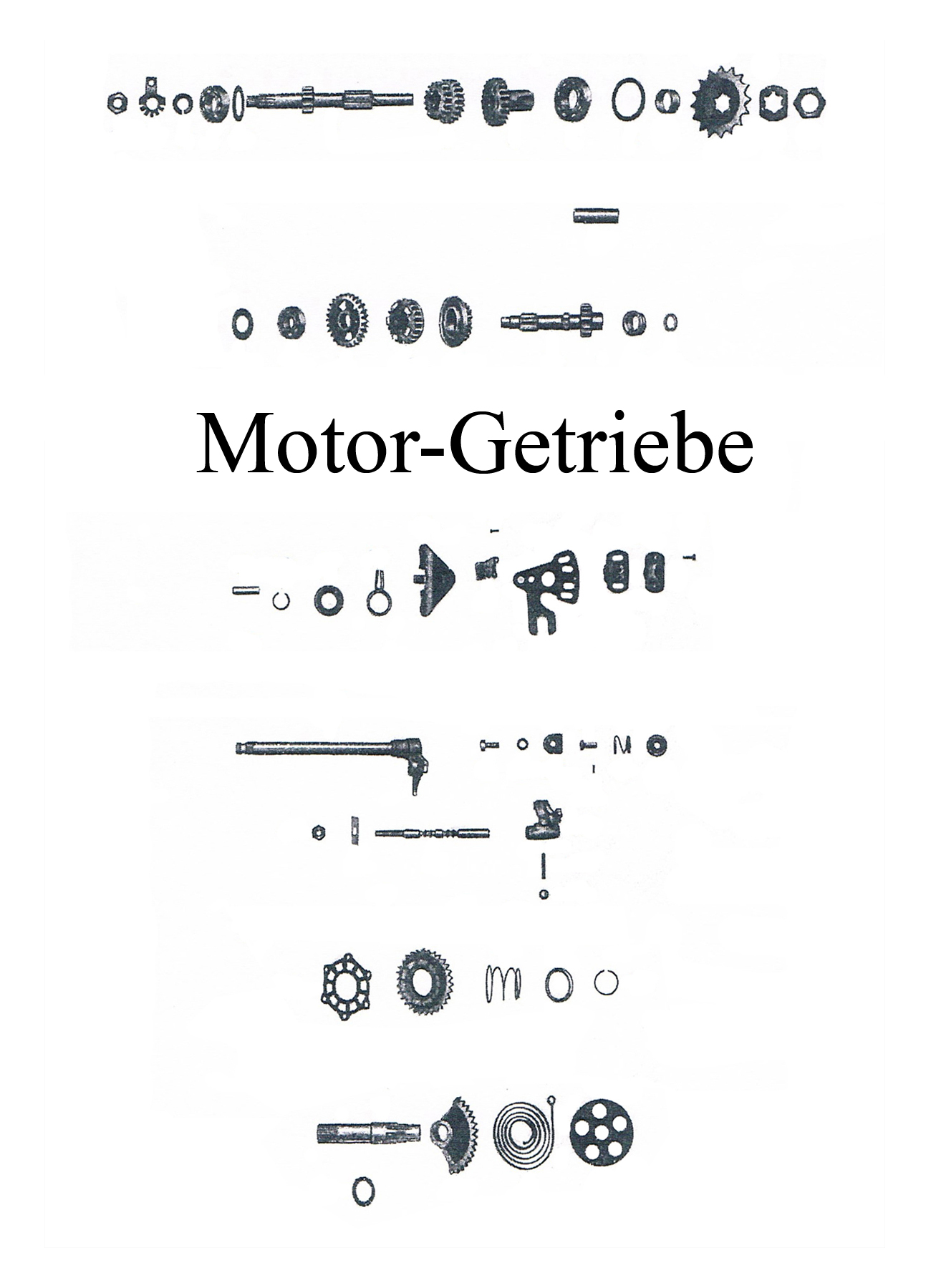 DDR-Motorrad IWL Berliner Roller SR 59 Ersatzteileliste Motor Getriebe Zahnrad Ritzel Welle Mutter Sicherungsblech