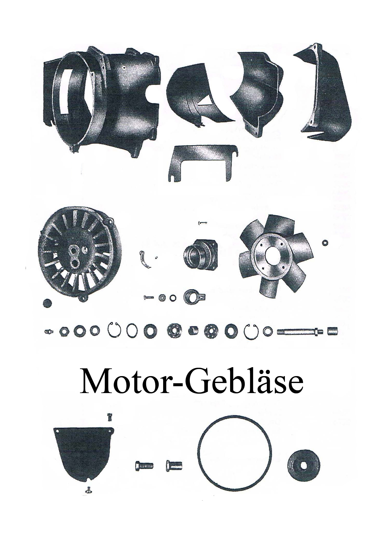 DDR-Motorrad IWL Berliner Roller SR 59 Ersatzteileliste Motor Gebläse Keilriemenscheibe Lager Gummistopfen