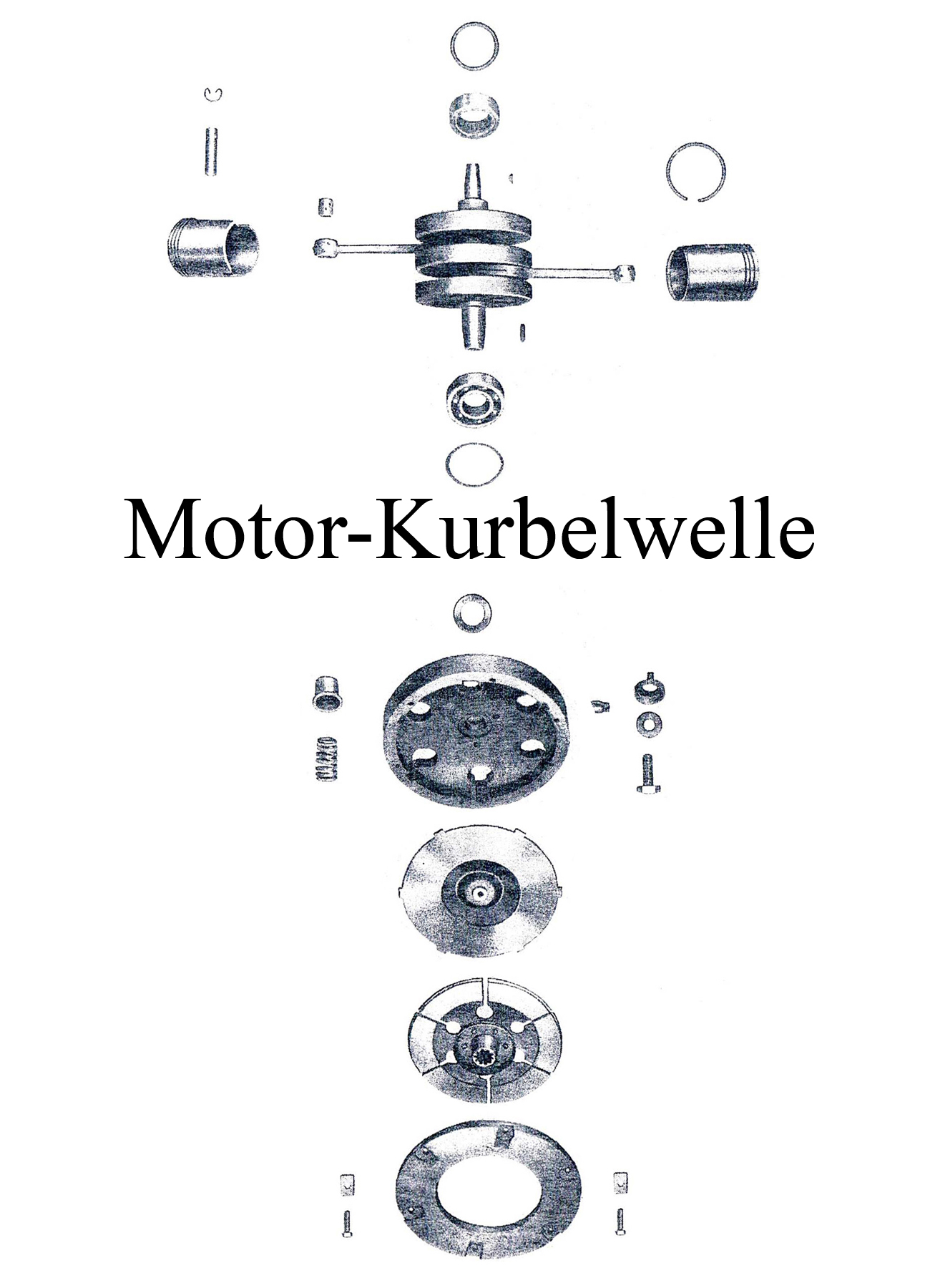DDR-Motorrad IFA MZ BK 350 Ersatzteileliste Motor Kurbelwelle Kolben Kupplung