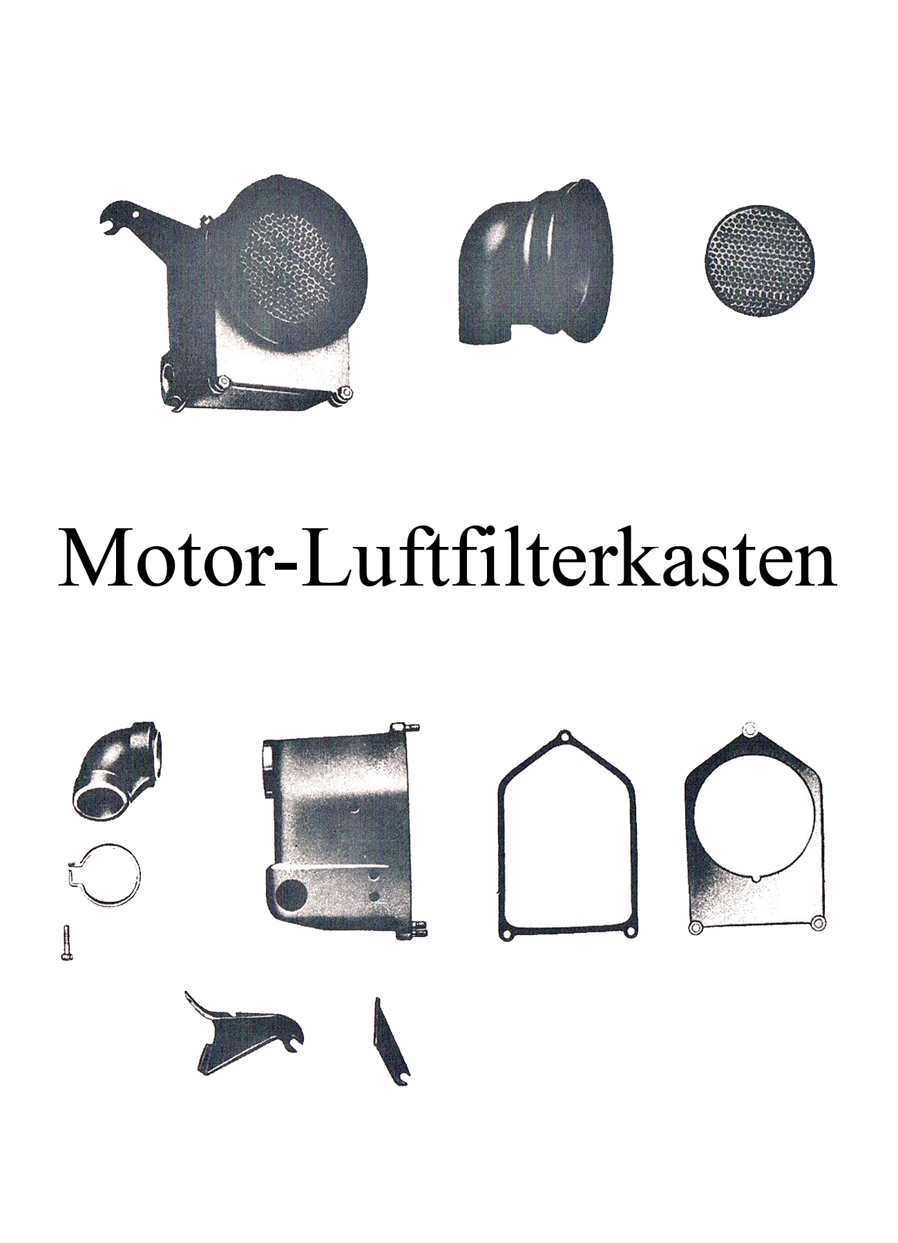 DDR-Motorrad IWL Berliner Roller SR 59 Ersatzteileliste Motor Luftfilterkasten Aufnahmegummi Anschlußstutzen