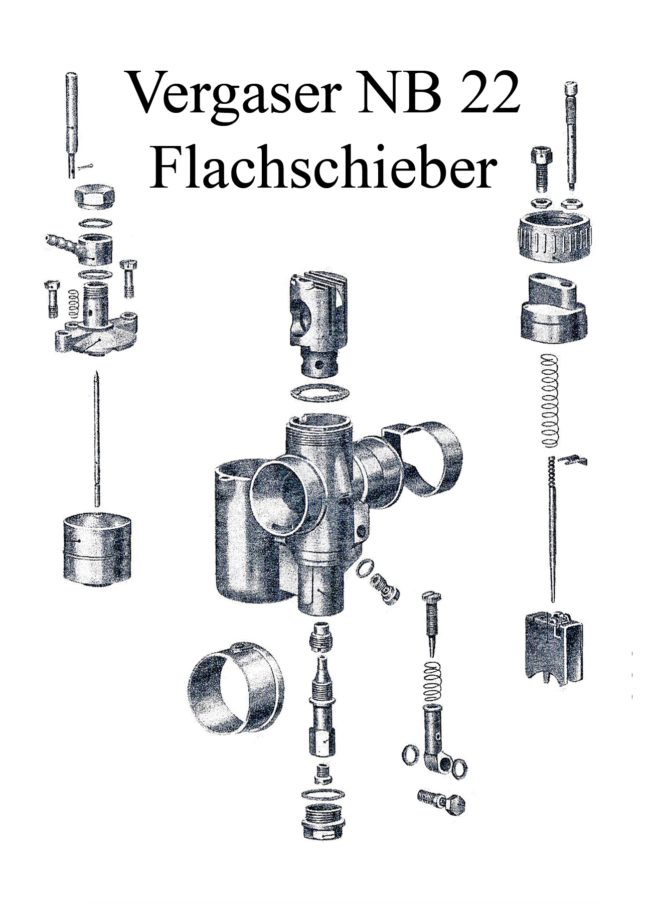 DDR-Motorrad IFA MZ BK 350 Ersatzteileliste Vergaser NB 22 Flachschieber