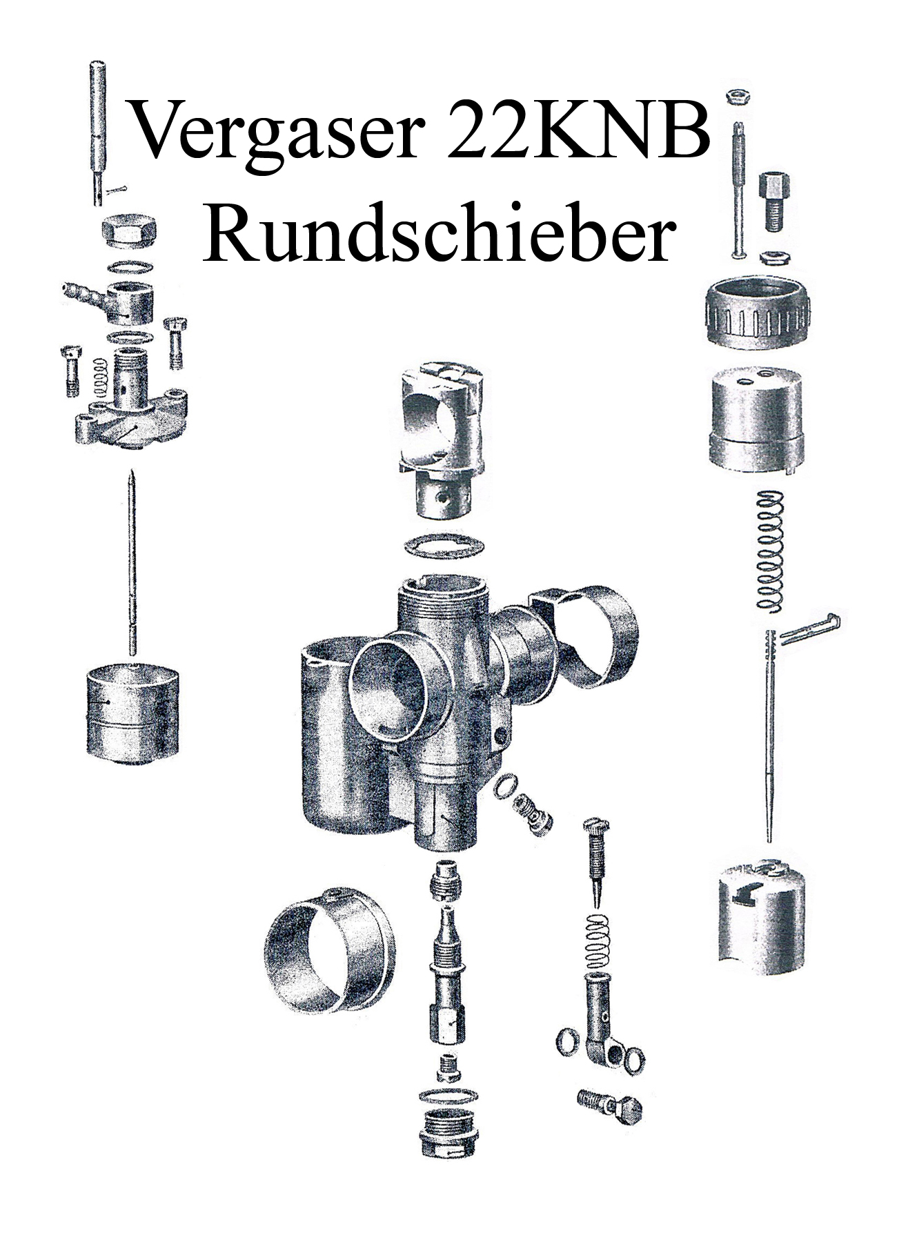 DDR-Motorrad IFA MZ BK 350 Ersatzteileliste Vergaser 22 KNB Rundschieber