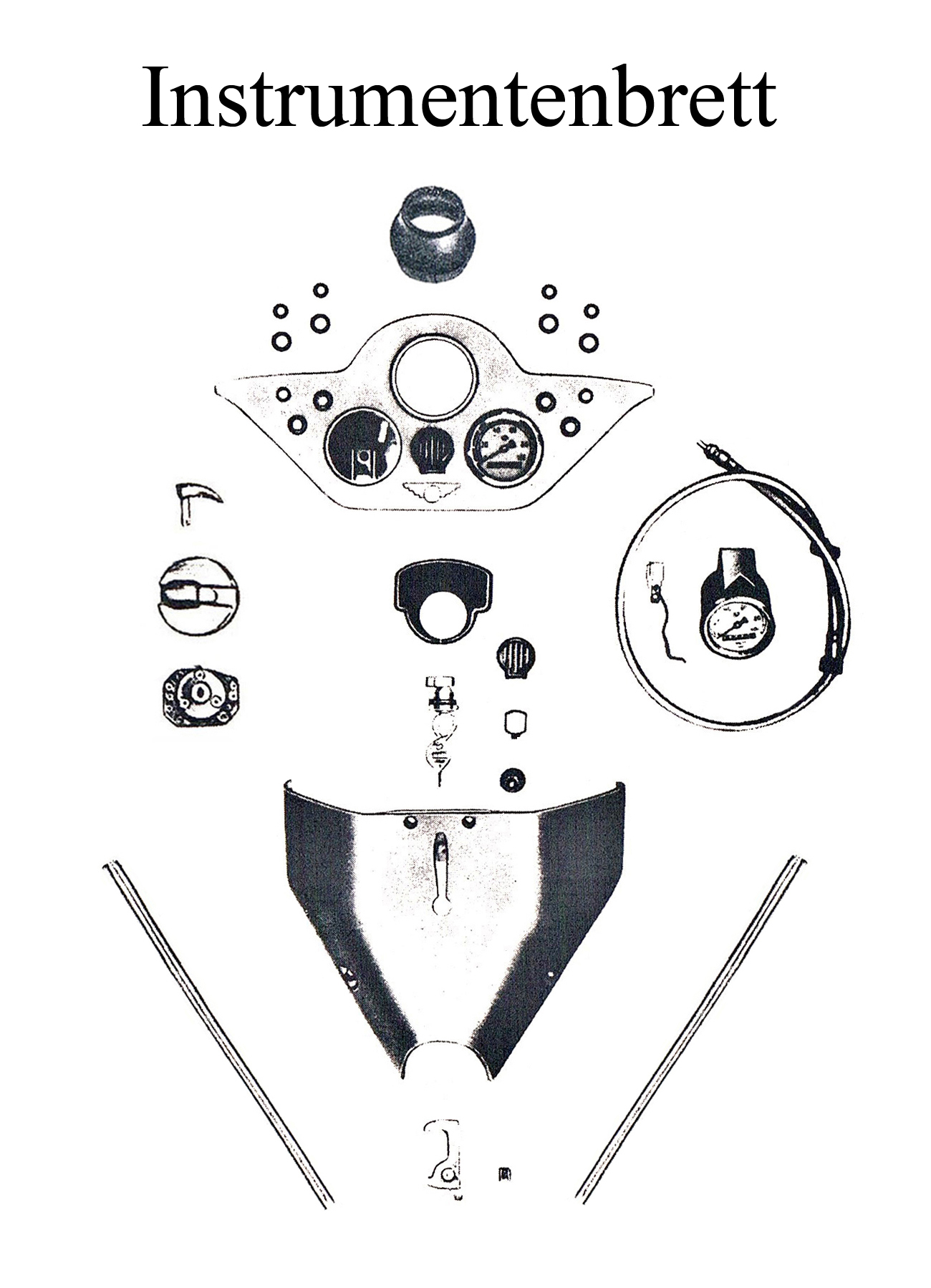 DDR-Motorrad IWL Berliner Roller SR 59 Ersatzteileliste Instrumentenbrett Tachometerwelle Kedergummi Zündschloß-schlüssel