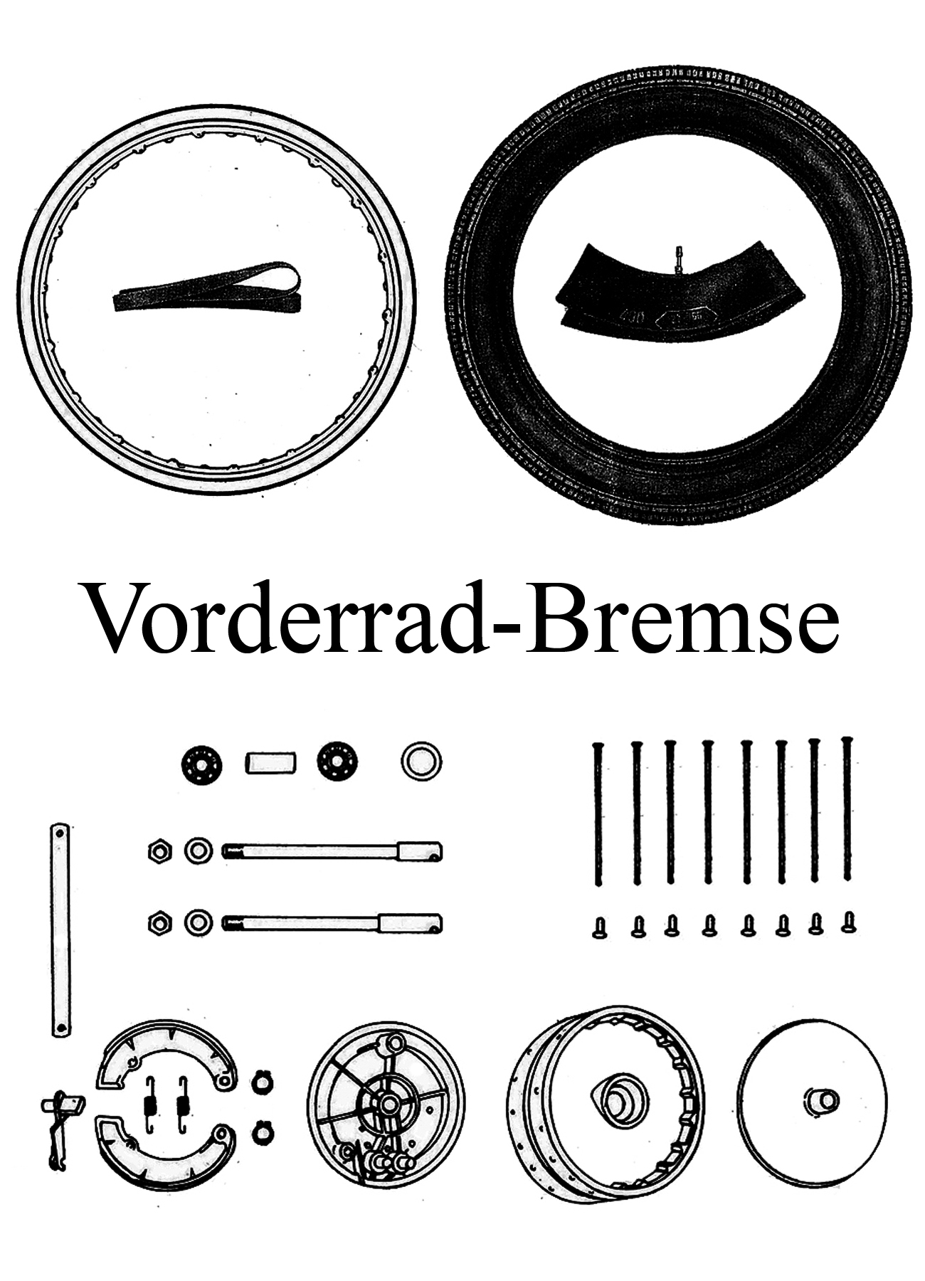 MZ TS 125 150 Ersatzteile Vorderrad Bremse