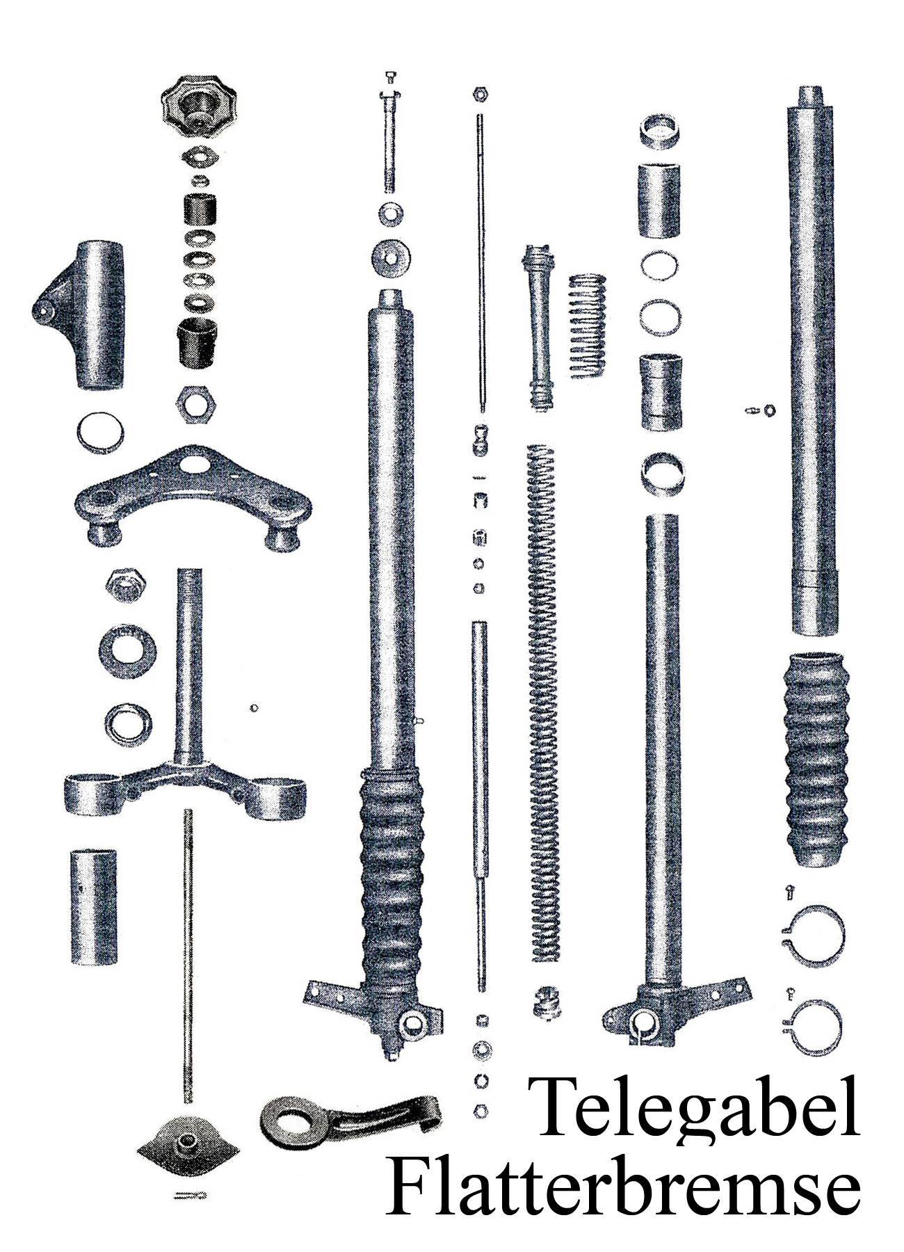 DDR-Motorrad IFA MZ BK 350 Ersatzteileliste Telegabel Flatterbremse