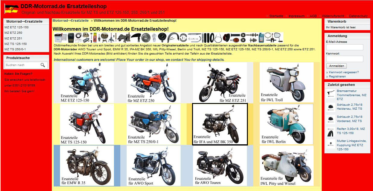Ersatzteile kaufen für IFA und MZ BK 350