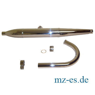 Auspuffanlage mit Auspufftopf kurze Zigarre MZ ES 175 und ES 250